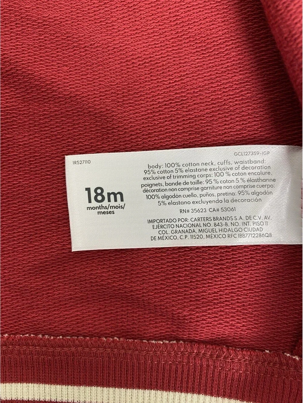 Carter's Boys 3-Piece Outfit Set 18M NWT Varsity Jacket Bodysuit Pants Gray Red
